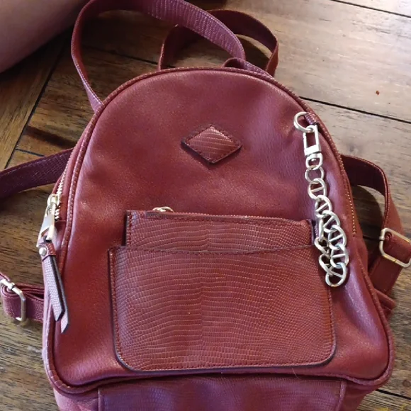 burgundy backpack faux leather Elegant Burgundy Faux Leather Backpack
